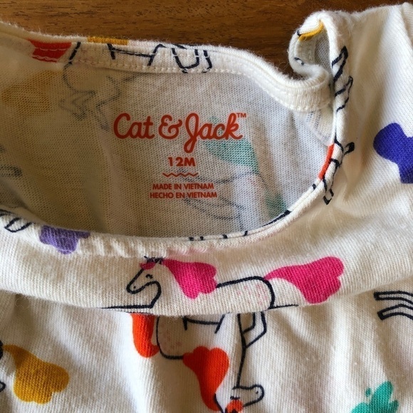 Cat & Jack Ivory Rainbow Unicorn Dress & Bloomers - Picture 4 of 8